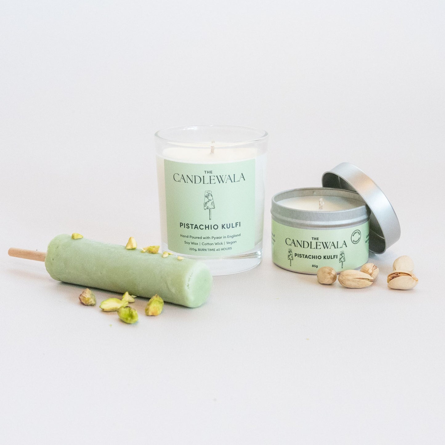 Pistachio Kulfi Large and Small Candle
